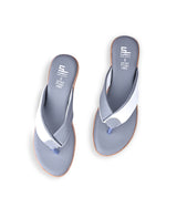 ladies flat gray chappals 107453