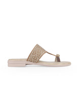 Ladies flat beige chappals 107468