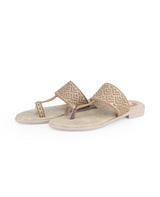 Ladies flat beige chappals 107468