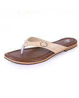 LADIES FLAT BEIGE CHAPPAL 107516