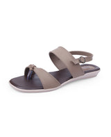 Ladies flat brown sandals 107548