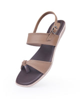 Ladies flat brown sandals 107548