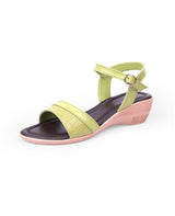 Ladies Heel green sandals 107549