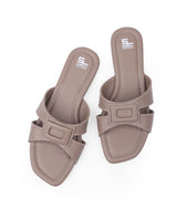 Ladies flat beige chappals 107582