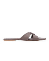 Ladies flat beige chappals 107582
