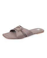 Ladies flat beige chappals 107582