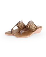 ladies heel copper chappals 107589