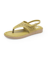ladies flat green sandals 109636