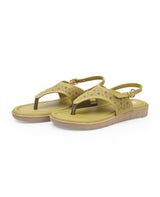 ladies flat green sandals 109636