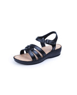 ladies comfort black sandals 11138