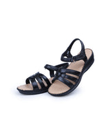 ladies comfort black sandals 11138