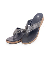 ladies Comfort Black Heel chappals 11187