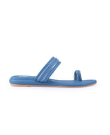 Ladies flat blue chappals 11453