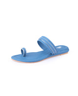 Ladies flat blue chappals 11453
