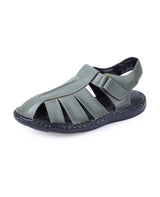 Men's leather comfort sandals green 117455