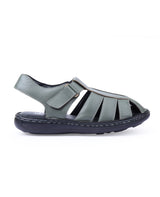 Men's leather comfort sandals green 117455
