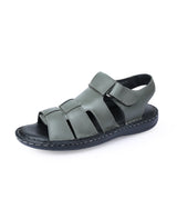 men's leather green sandals 117457