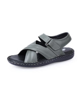 Men's comfort leather sandals green 117467