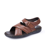 men's leather brown sandals 117469
