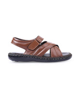 men's leather brown sandals 117469