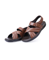 men's leather brown sandals 117469