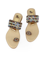 Ladies partywear brown chappals 14285