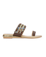Ladies partywear brown chappals 14285