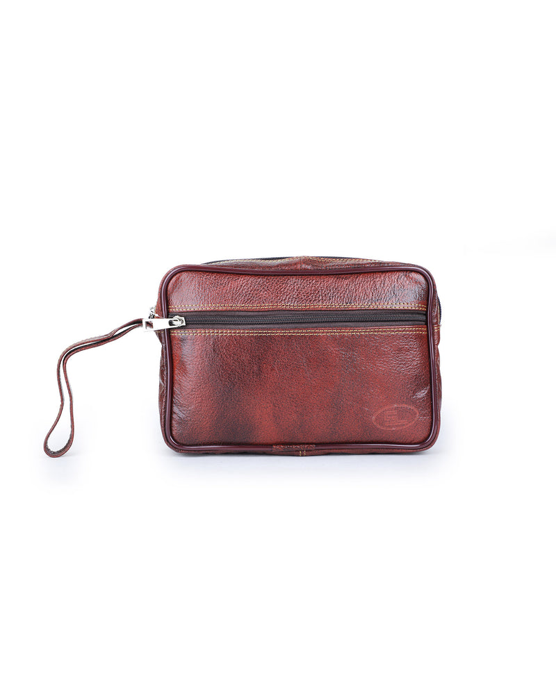 15761 LEATHER MONEY CARRYING BAG (BROWN)