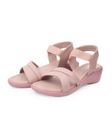 Ladies Heel beige sandals 16509