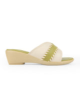 Ladies green heel chappals 16511