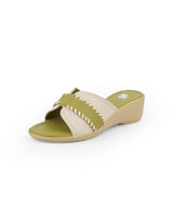 Ladies green heel chappals 16511
