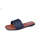 ladies flat black chappals 17055