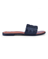ladies flat black chappals 17055