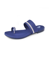 ladies flat fancy blue chappals 17059