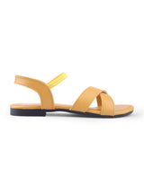 ladies flat tan sandals 17066
