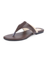 ladies flat brown chappals 17072