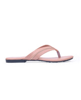 ladies flat peach chappal 17073