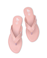 ladies flat peach chappal 17073