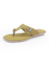 ladies flat green chappals 17676
