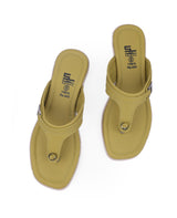 ladies flat green chappals 17676