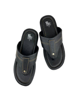 Men's black chappals 17832