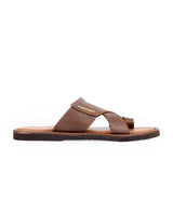 Men's brown chappals 17838