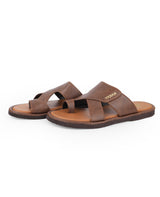 Men's brown chappals 17838