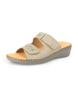 ladies comfort heel chappals beige 18099