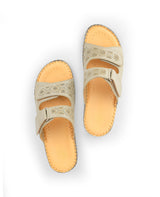 ladies comfort heel chappals beige 18099