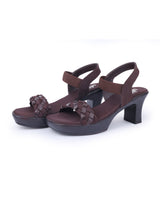 Ladies heel brown sandals 18267