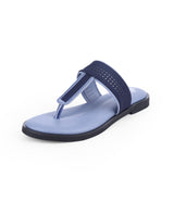 ladies flat blue chappals 19380