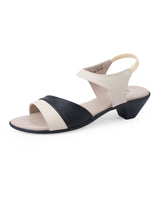 Ladies heel beige sandals 19898