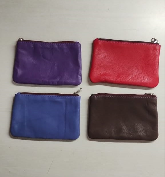 109967 Leather Coin Bag (Assorted Color) (Set of 4)