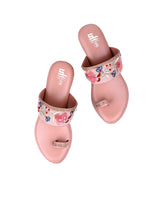ladies heel peach color chappals  20549